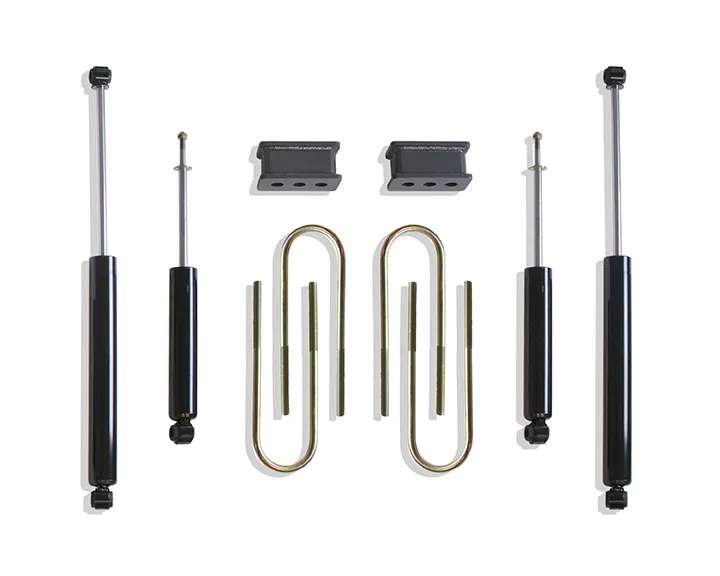 902225S – MAXTRAC Leaf Spring Block Kit, 2-1/2 Inch Block Height Cast Iron With Two Blocks/ Four 3.562 Inch Width x 1...
